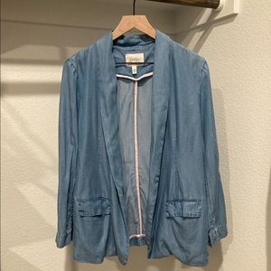 Jessica Simpson Chambray Open Cardigan